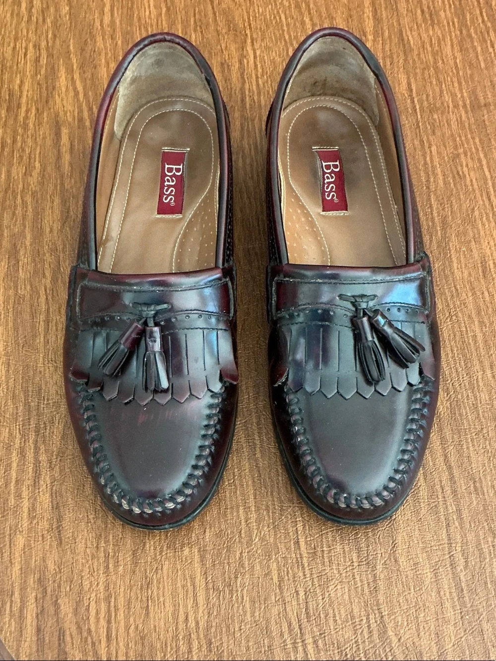 Bass Men’s Dark Burgundy Tassel Loafers